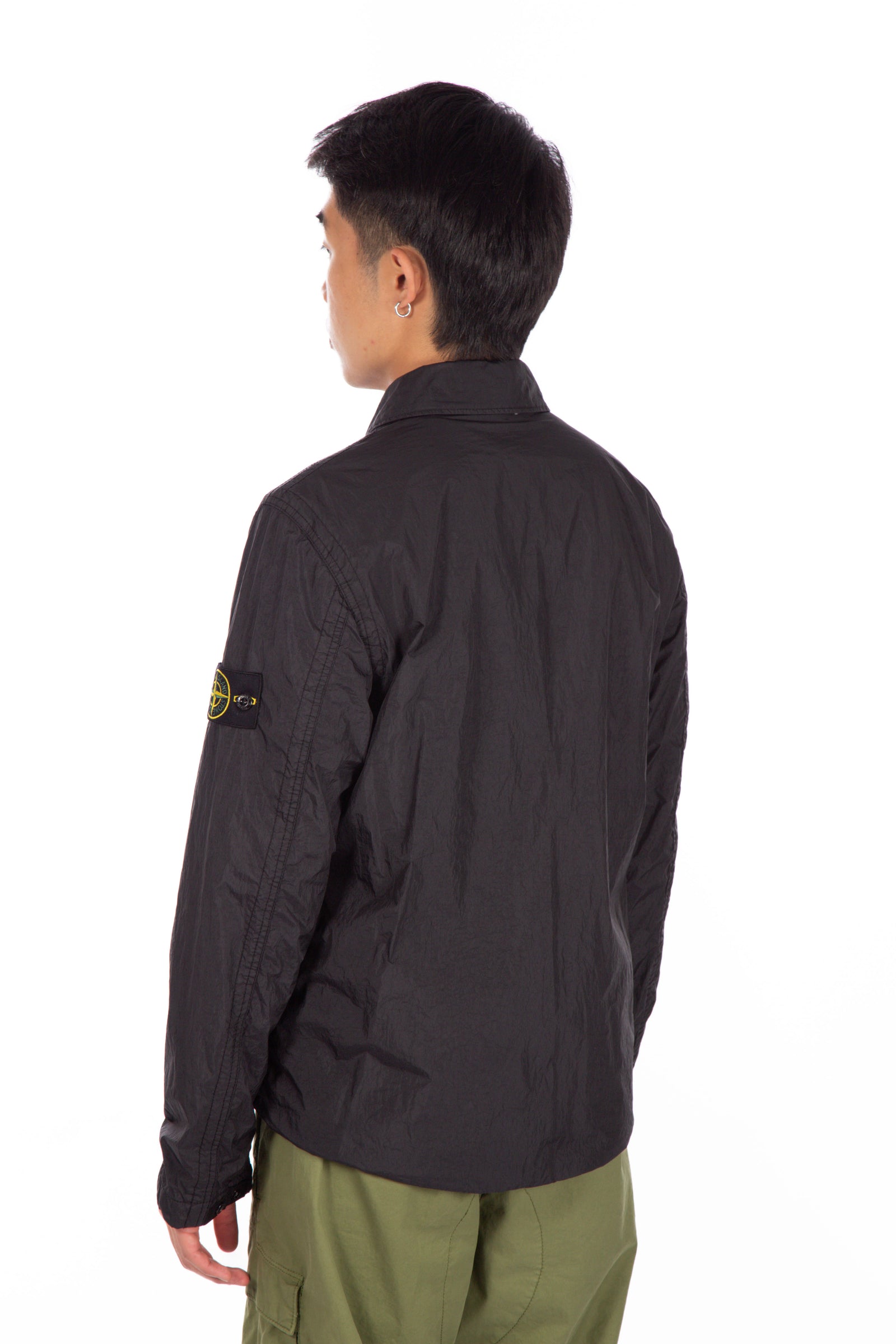 Crinkle Reps Recycled Nylon Overshirt Black Four Horsemen Shop